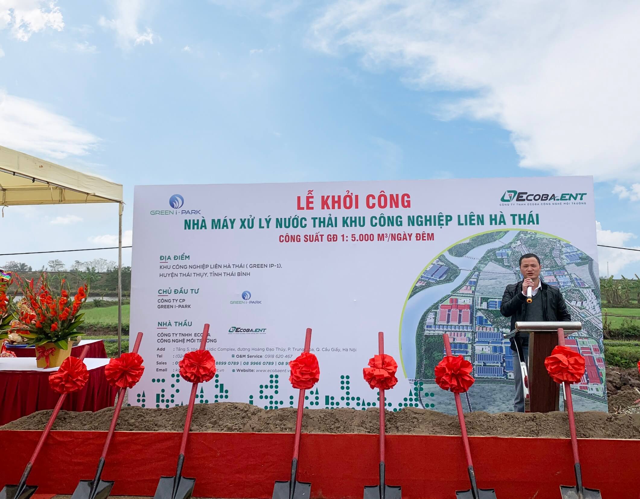 Ông Nguyễn Đức Dũng – Phó Giám đốc Ban Kỹ Thuật, Công ty Cổ phần Green i Park, phát biểu tại lễ khởi công