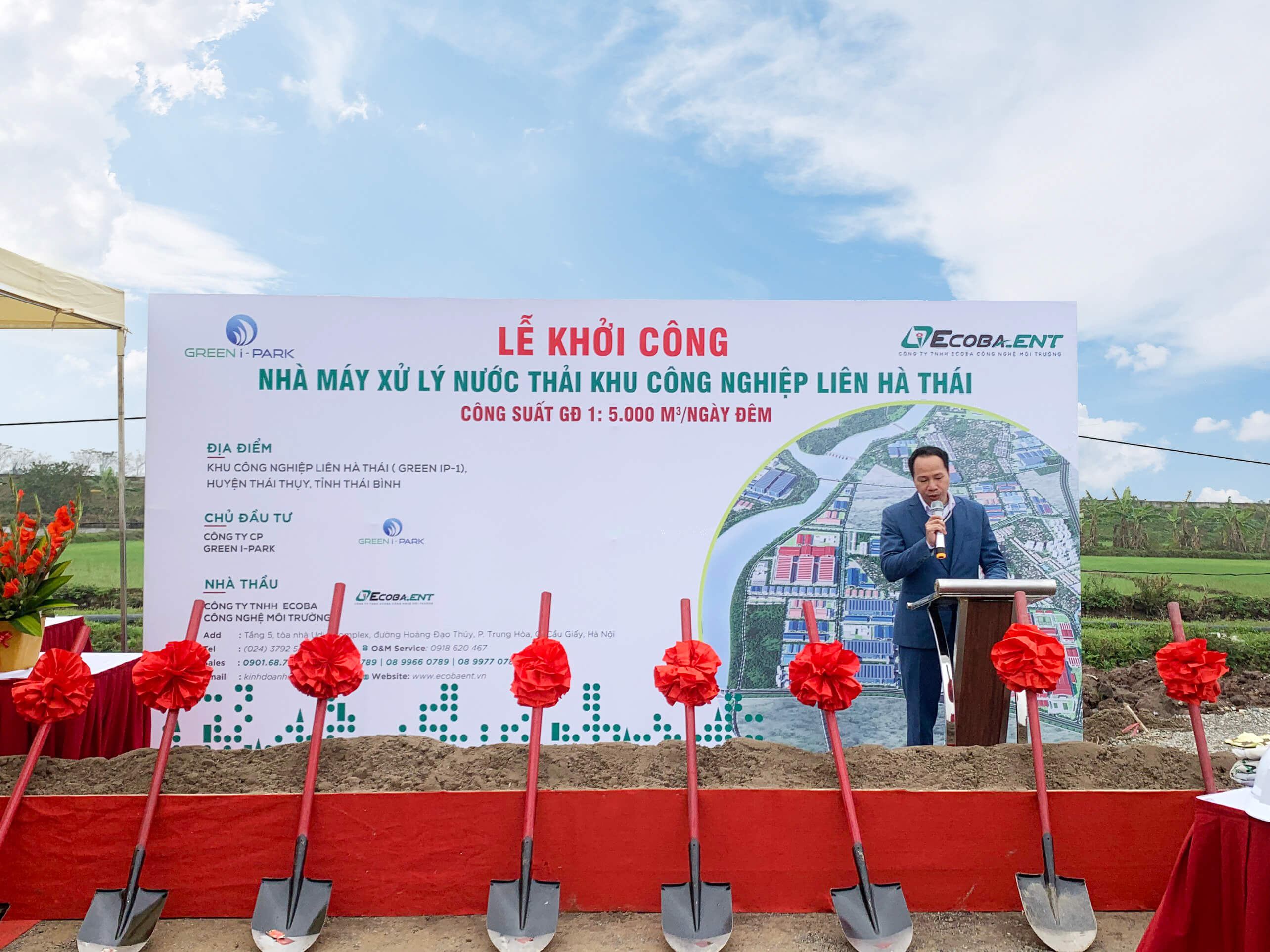 Lễ khởi công Nhà máy xử lý nước thải khu công nghiệp Liên Hà Thái