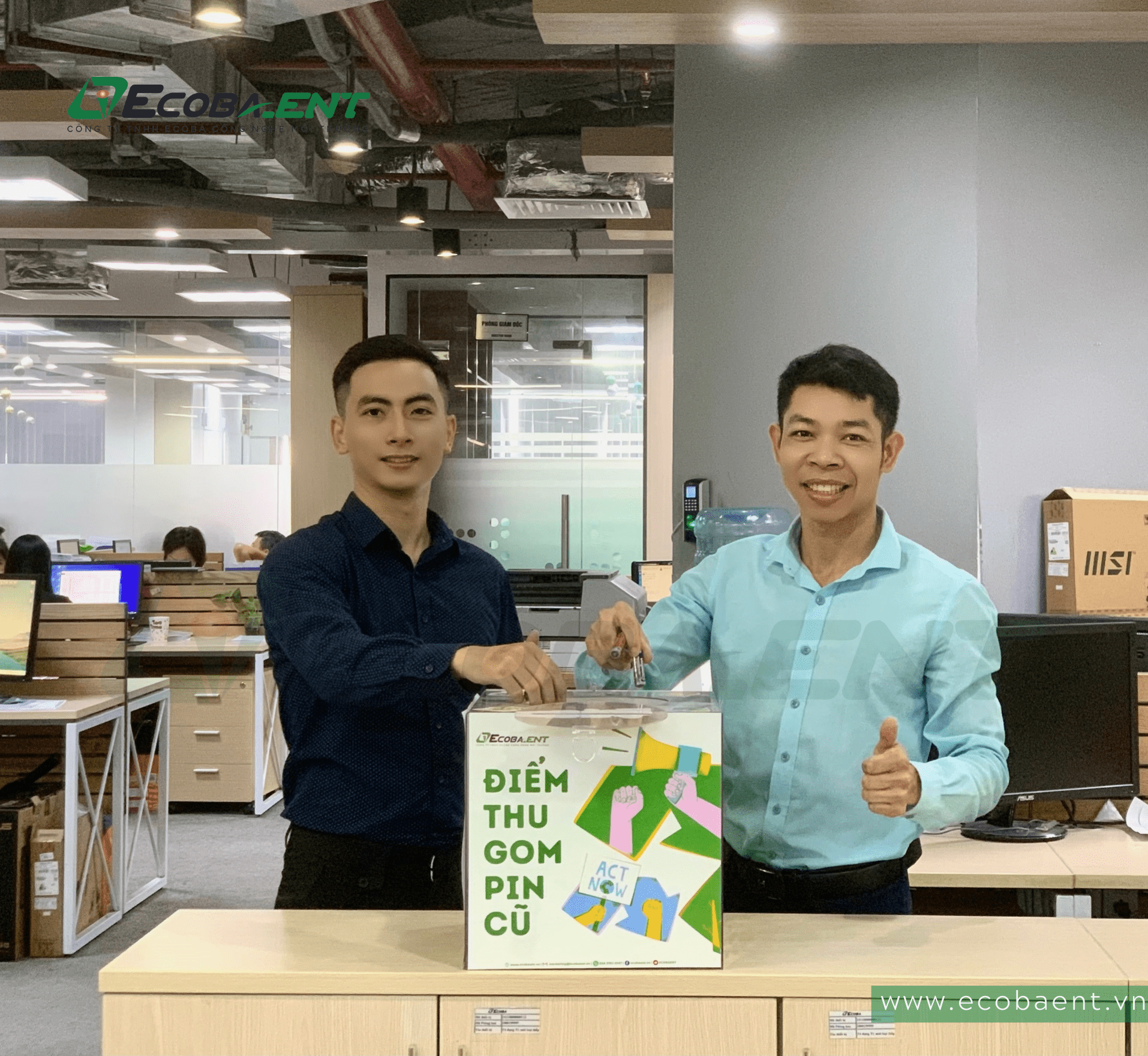 CBNV Ecoba ENT hưởng ứng phong trào thu gom pin cũ