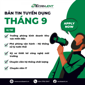 Ecoba ENT tuyển dụng nhân sự tháng 9