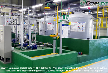 Bồn hóa chất composite nhà máy XLNT Samsung metal