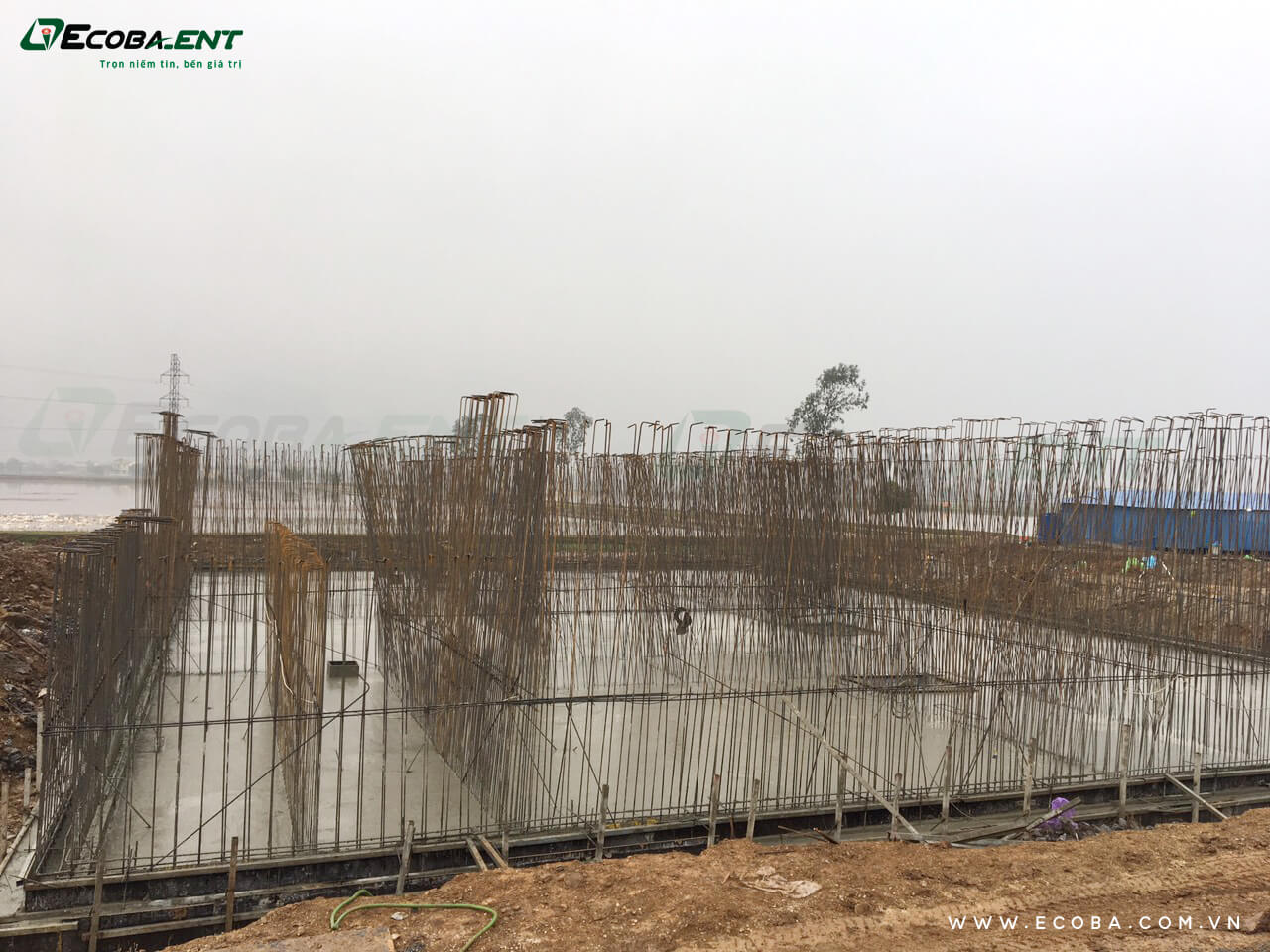 đổ bê tông trạm nước thải Thanh Liêm 2