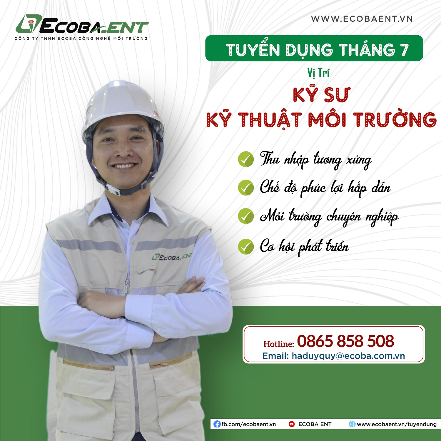 tuyen dụng kỹ sư kỹ thuật môi trường
