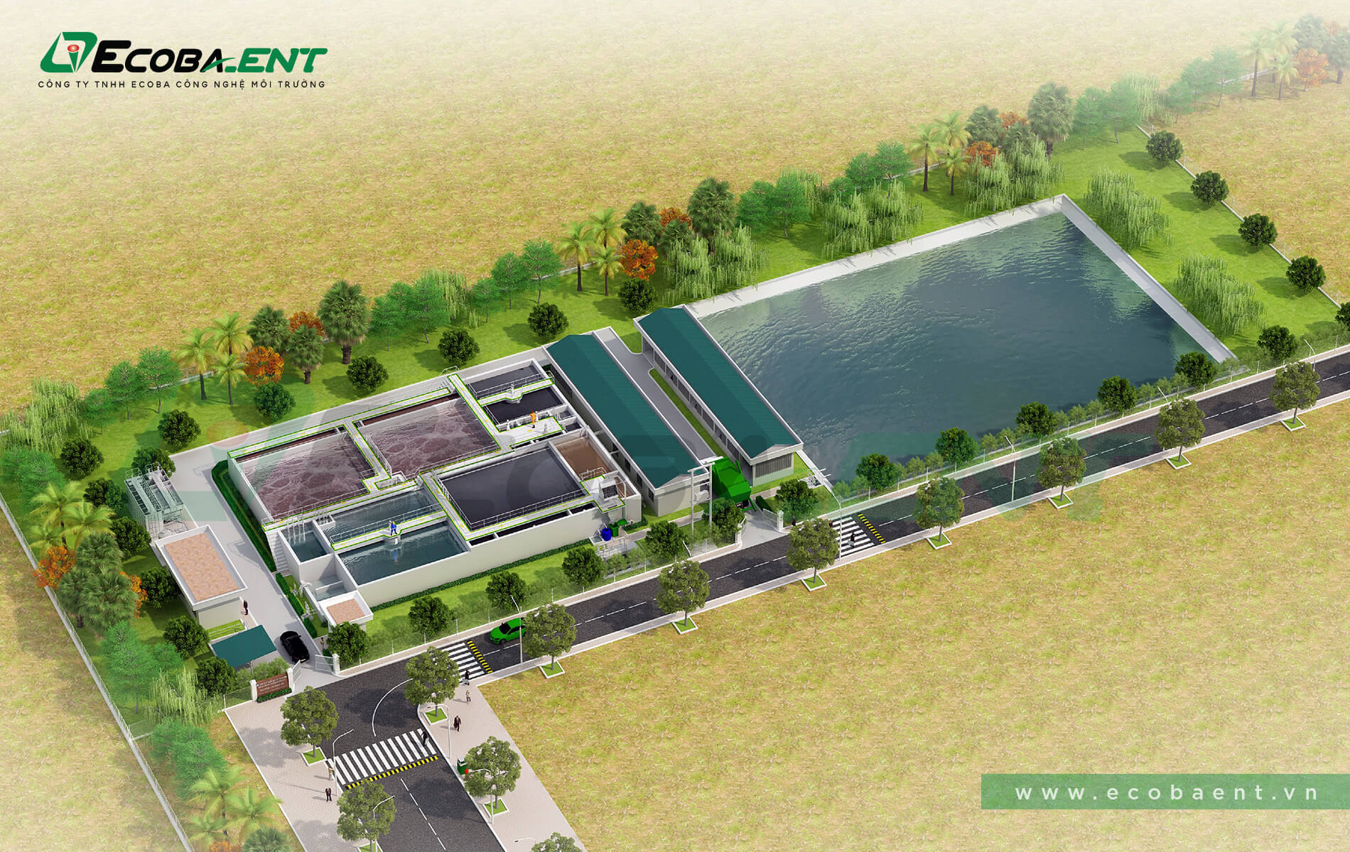 The centralized wastewater treatment plant for Xuan Cau Industrial Park and Non Tariff Zone