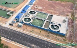 Flycam toàn cảnh Nhà máy xử lý nước thải KCN Song Mai Nghĩa Trung sau khi hoàn thiện